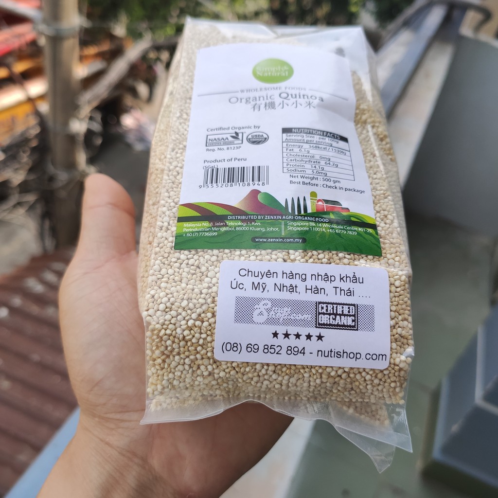 Hạt diêm mạch quinoa trắng Simply Natural 500gr