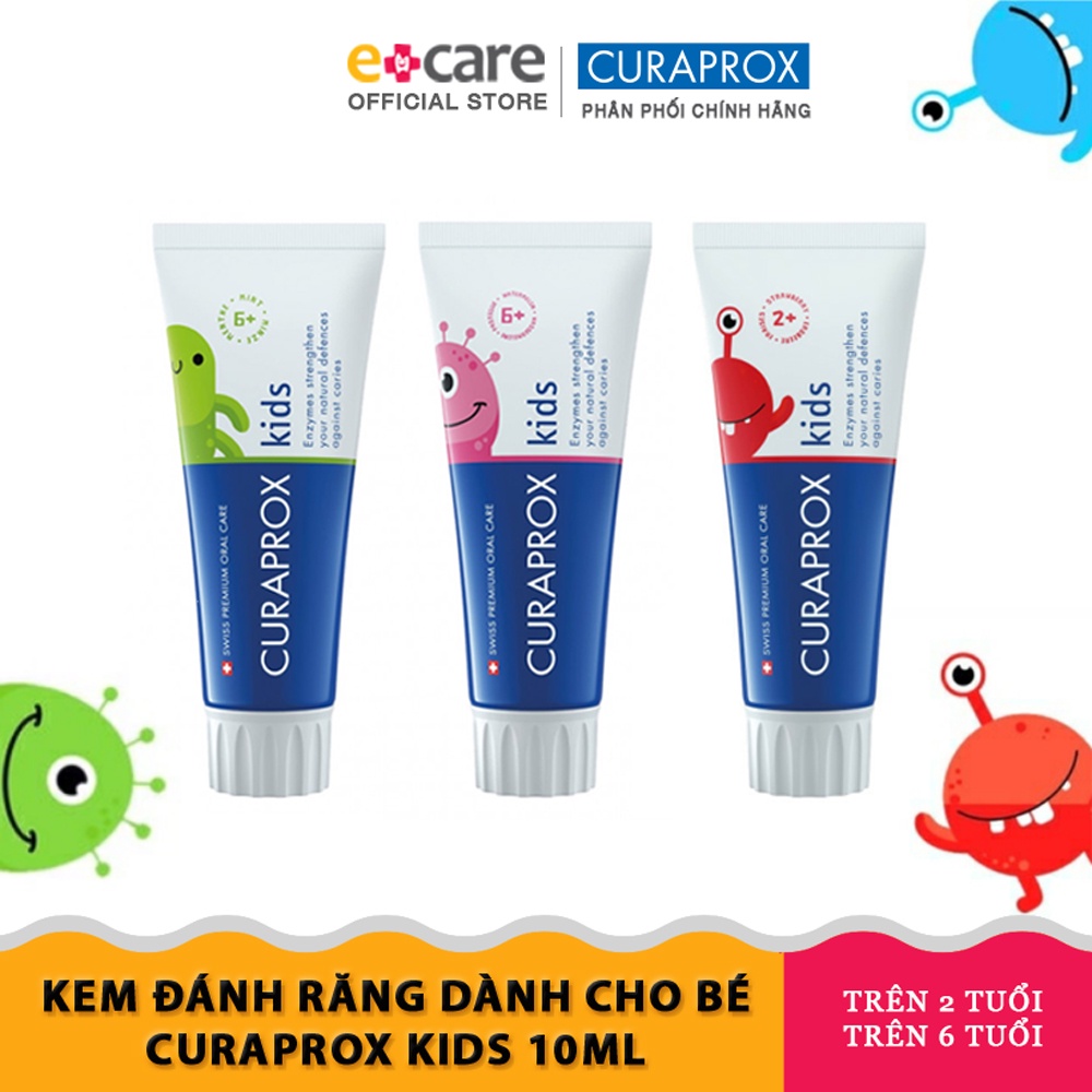 [Mã BMBAU50 giảm 7% đơn 99K] Kem đánh răng ngừa sâu răng dành cho bé Curaprox Kids 10ml