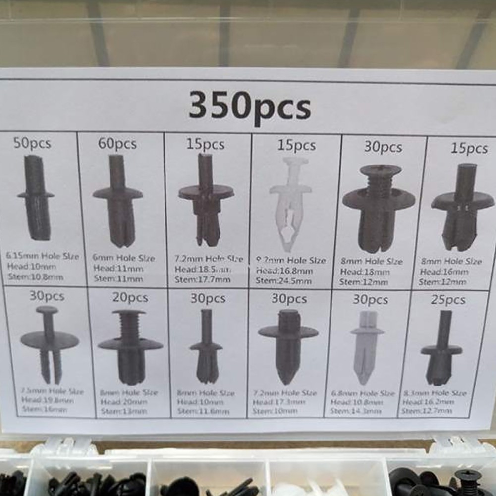 Set 350 Đinh Tán Nhựa Phụ Tùng Cho Xe Ô Tô V32