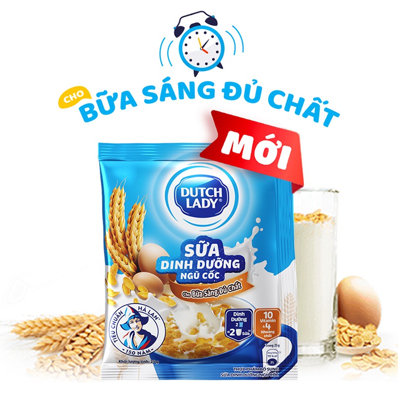 Túi 12 Gói Sữa Dinh Dưỡng + Ngũ Cốc Cô Gái Hà Lan (gói 300g)