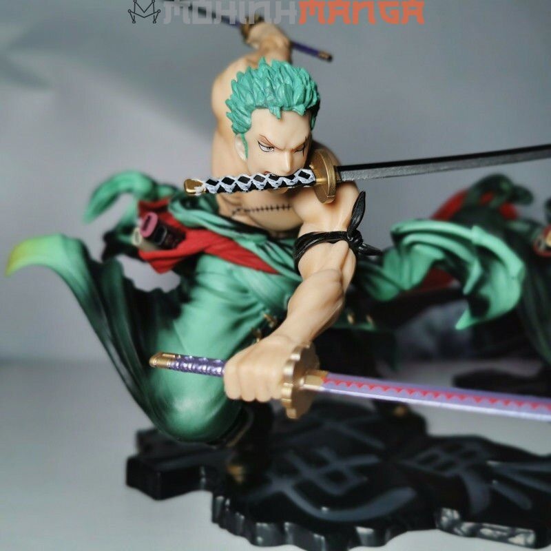 Mô hình Roronoa Zoro tam kiếm có hiệu ứng cao 18cm trong truyện tranh anime One Piece Đảo Hải Tặc Luffy