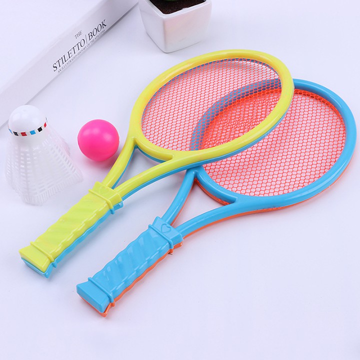 Vợt cầu lông bóng bàn tennis siêu nhẹ đồ chơi nhựa mini cho bé nhiều màu kèm bóng