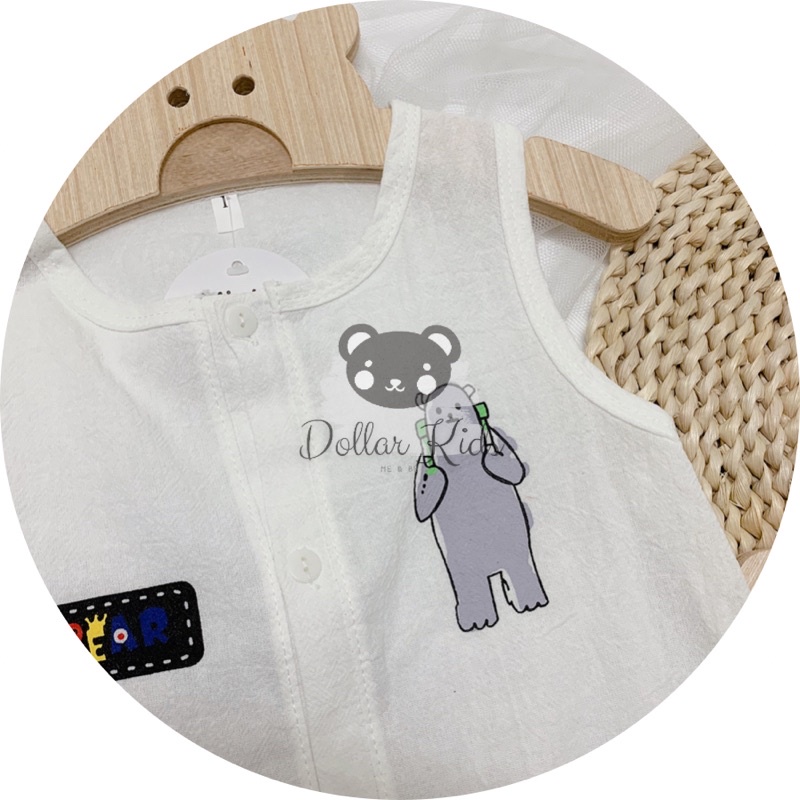 Bộ ba lỗ đũi thoáng mát, thời trang đi chơi, đi học cho bé trai