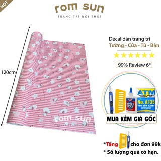 Khổ 120cm | Giấy dán tường 🌸ĐÀI LOAN🌸 Decal dán tường phòng cho bé hello kitty