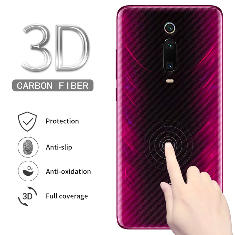 Carbon Fiber Back Film For Xiaomi Mi Note 10 10T 10 9T Pro Lite POCO X3 NFC Anti-Fingerprint Screen Protector Rear Fibre Protective Sticker