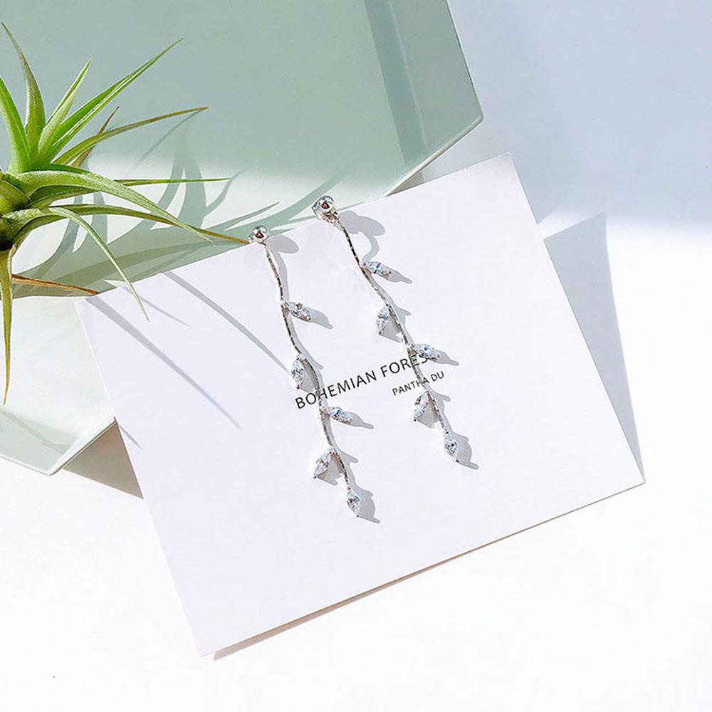 Bông Tai Dáng Dài Hình Chiếc Lá Thanh Lịch|Quà Tặng Đám Cưới Thời Trang Cho Nữ