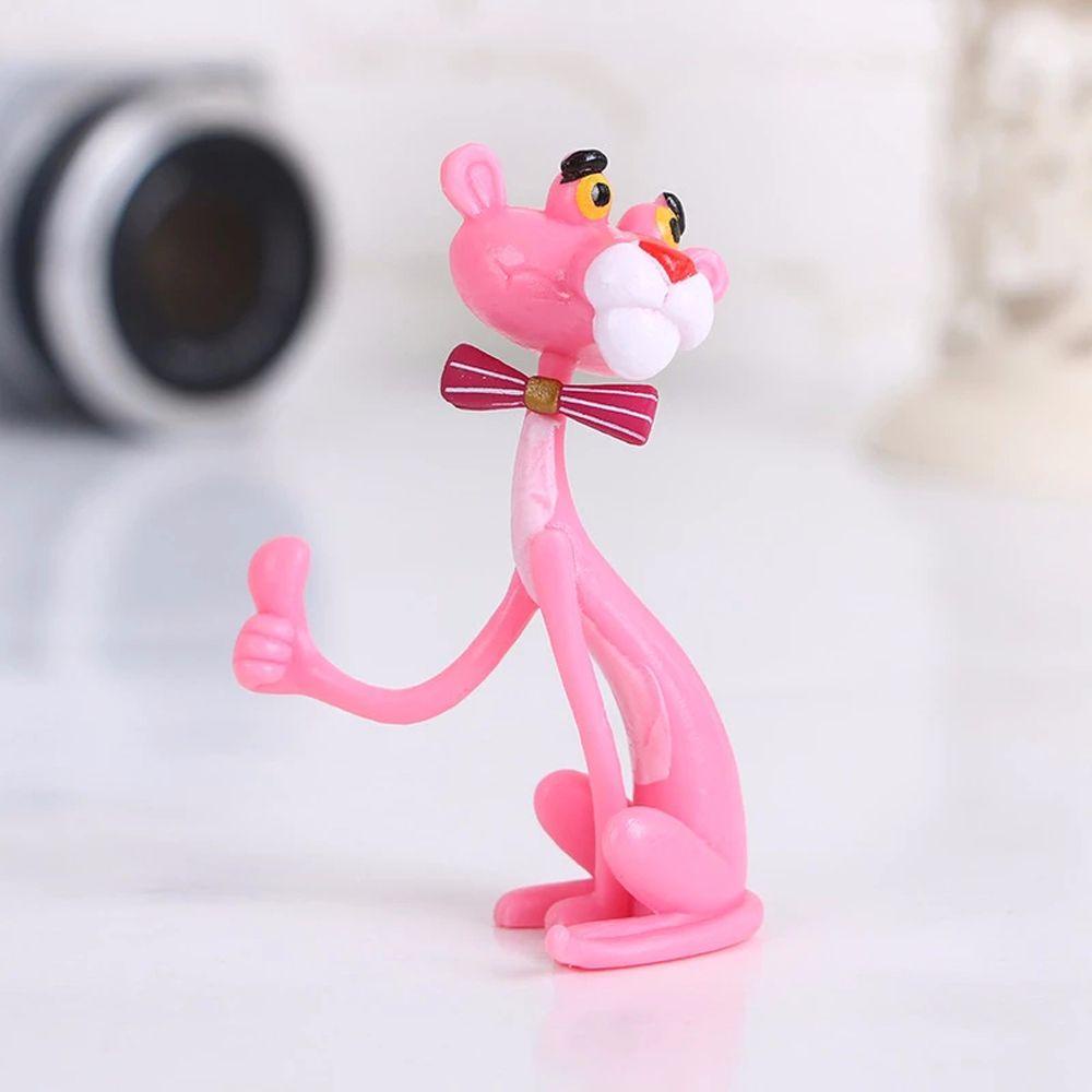 Mô Hình Chú Báo Hồng Mini Bằng PVC Để Bàn Trang Trí
