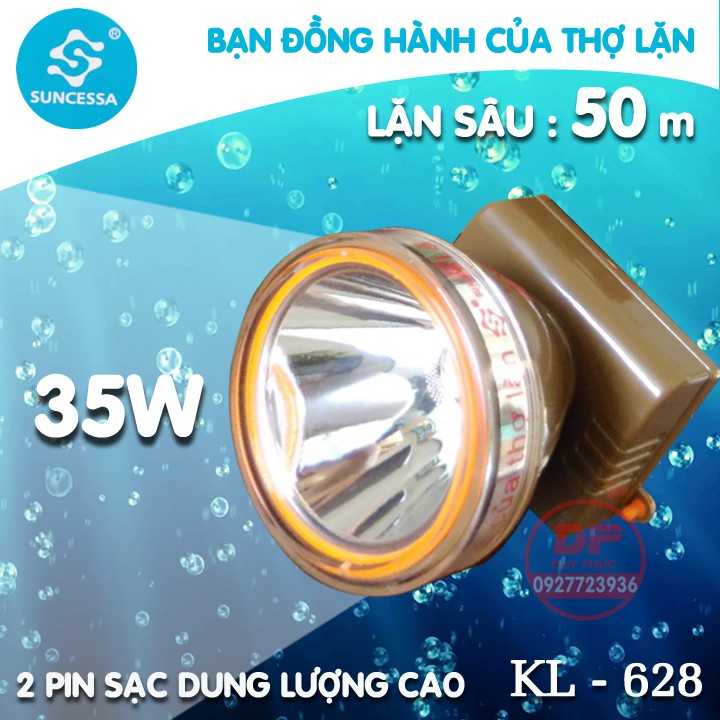 ĐÈN PIN ĐỘI ĐẦU LED LẶN NƯỚC KL 628  – LẶN SÂU 50M – HÀNG TỐT