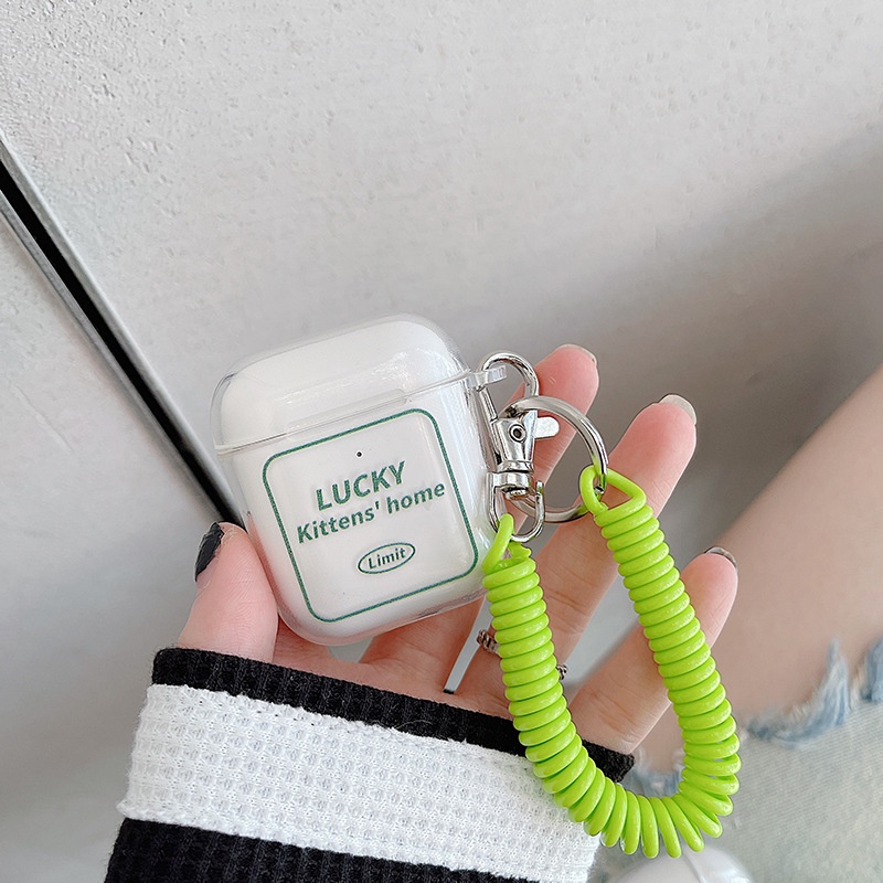 Vỏ Bảo Vệ Hộp Sạc Tai Nghe airpods 1 2 Pro 3rd Generation Pro 1/2 Trong Suốt Chống Sốc Họa Tiết Hoạt Hình Kèm Dây Đeo Kiểu Nhật Hàn