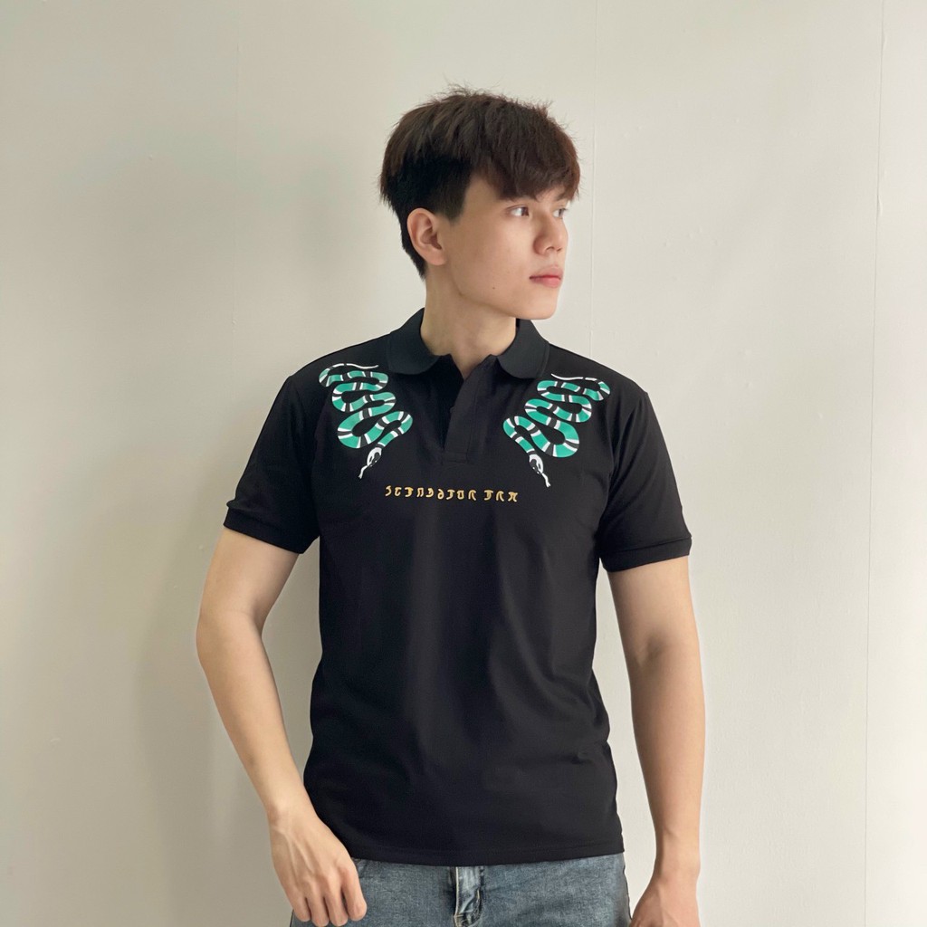 Áo thun nam nữ POLO thiết kế vải cá sấu cotton cao cấp ngắn tay in hình SNAKE - TT01 | BigBuy360 - bigbuy360.vn