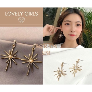 Bông tai nữ dáng dài mạ vàng Sun goddess phong cách Hàn Quốc - BORAM