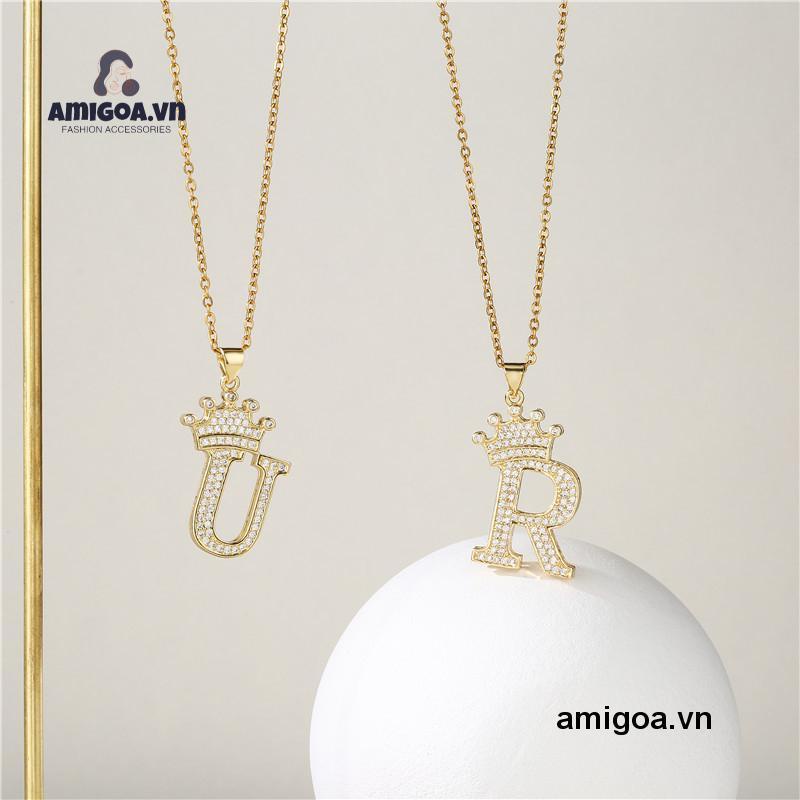 ✨✨Vòng cổ Mặt 26 Chữ Cái Tiếng Anh Đính Kim Cương Đơn Giản Thời Trang