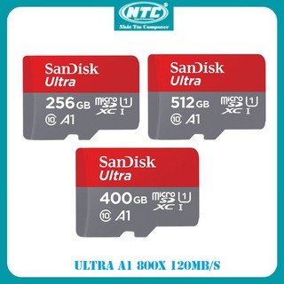 Thẻ nhớ microsdxc sandisk ultra a1 256gb 400gb 512gb 800x u1 120mb s - ảnh sản phẩm 1