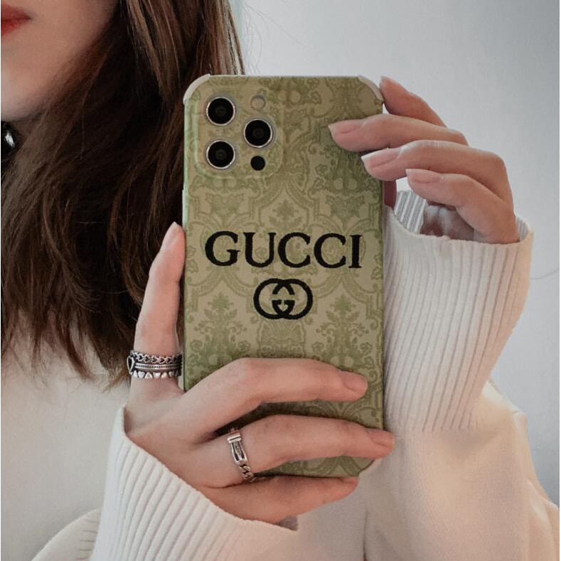 Ốp điện thoại TPU mềm in logo Gucci cao cấp dành cho IPHONE 12/7/8/SE2/7 PLUS/8 PLUS/X/XS