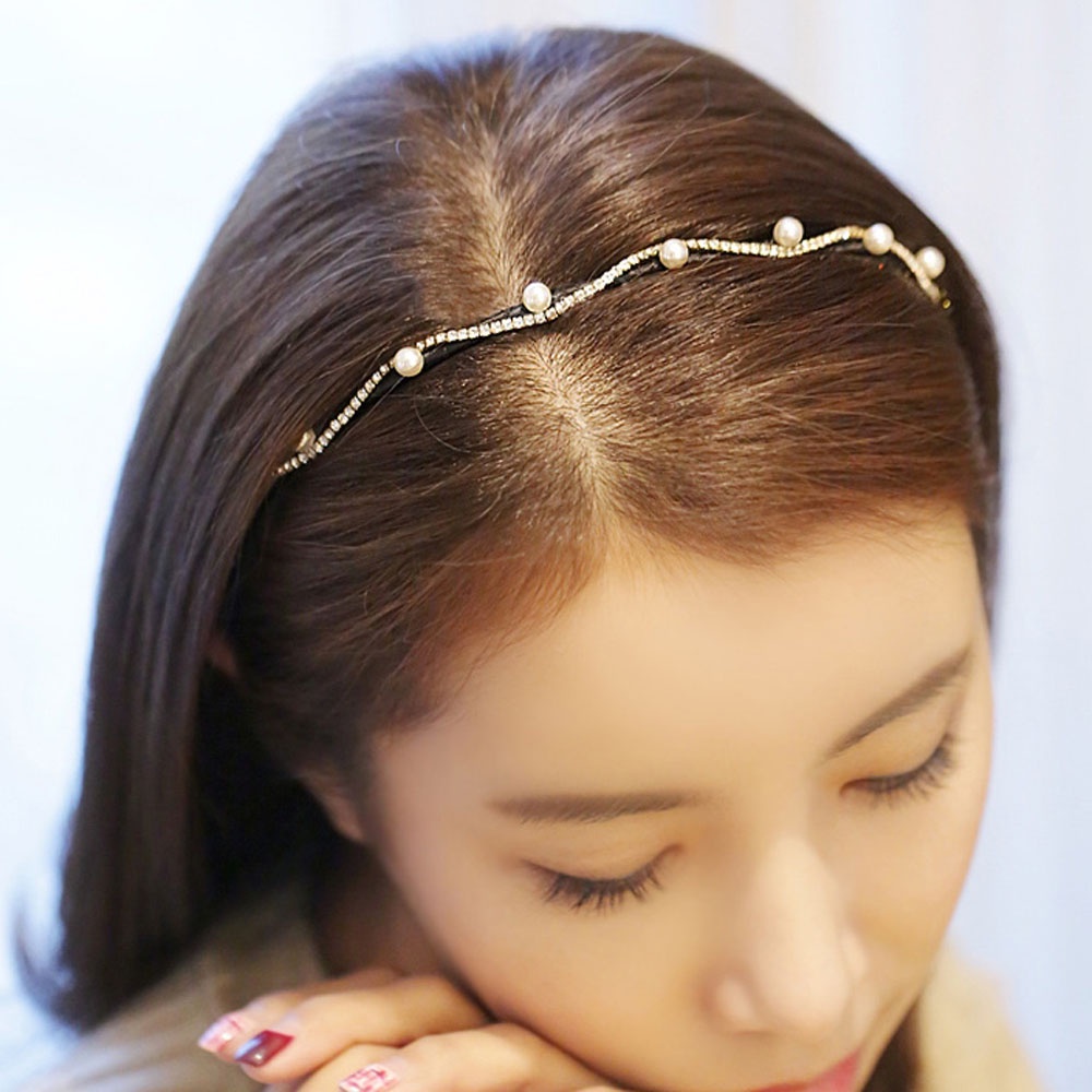 Băng đô cài tóc đính đá nhiều màu thời trang Hàn Quốc cho nữ