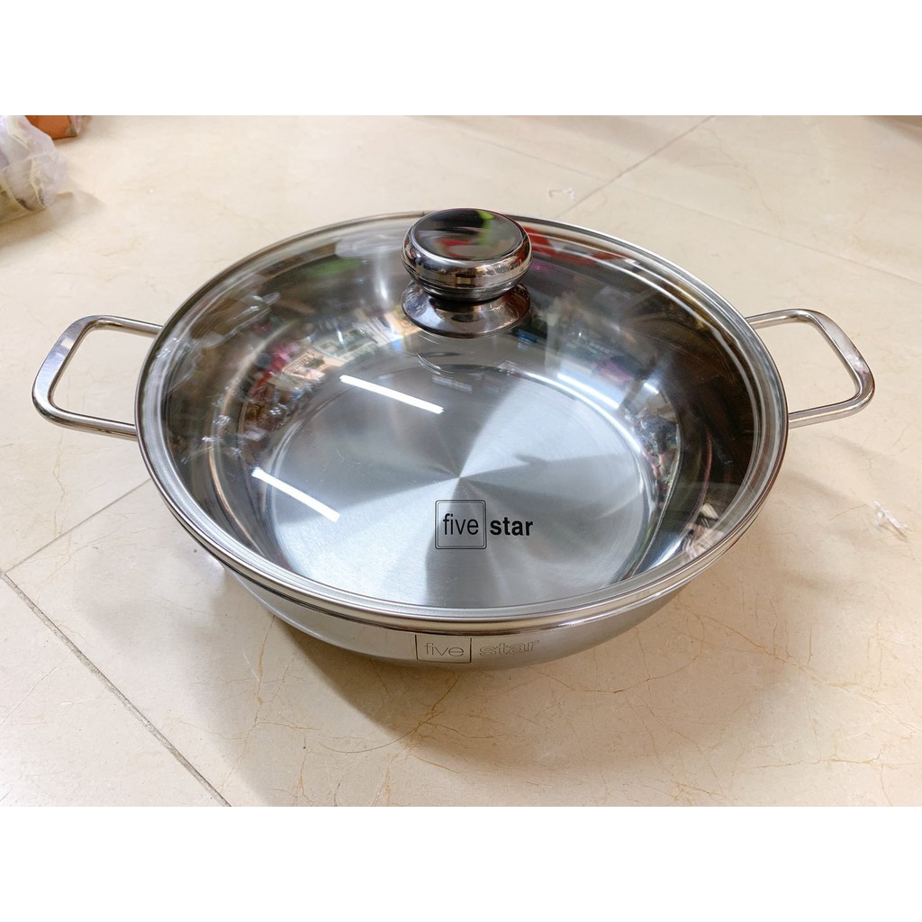 Nồi lẩu inox fivestar 3 đáy dùng được bếp từ 28cm