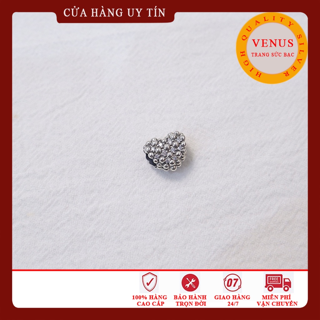 [Charm bạc 925 cao cấp] Charm bạc hình tim 4 mẫu- Mã sản phẩm VENUSS21