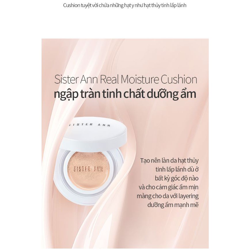 Phấn nước SISTER ANN kết cấu nhẹ giúp dưỡng ẩm làm sáng da xóa mờ nếp nhăn bảo vệ da khỏi tia UV SPF 47 PA++ | BigBuy360 - bigbuy360.vn