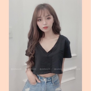 ( CLIP + ẢNH THẬT 100%) Áo Croptop Cổ V - ViVi Croptop