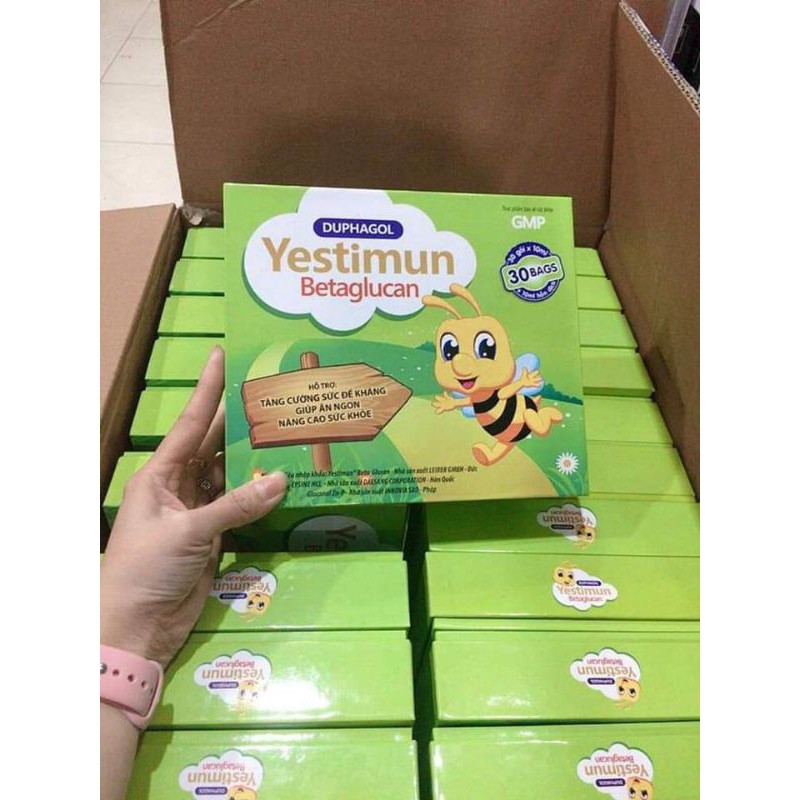 Yestimun - Bổ sung kẽm, lysine, betaglucan giúp trẻ ăn ngon, tăng cường sức đề kháng (Hộp 30 gói)