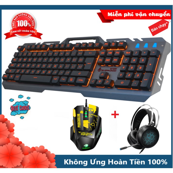 Bàn Phím Giả Cơ T21 Led Cực Đẹp Chuột Game Thủ M416 Và Tai Nghe Chụp Tai HI200 Chiến Mọi Game