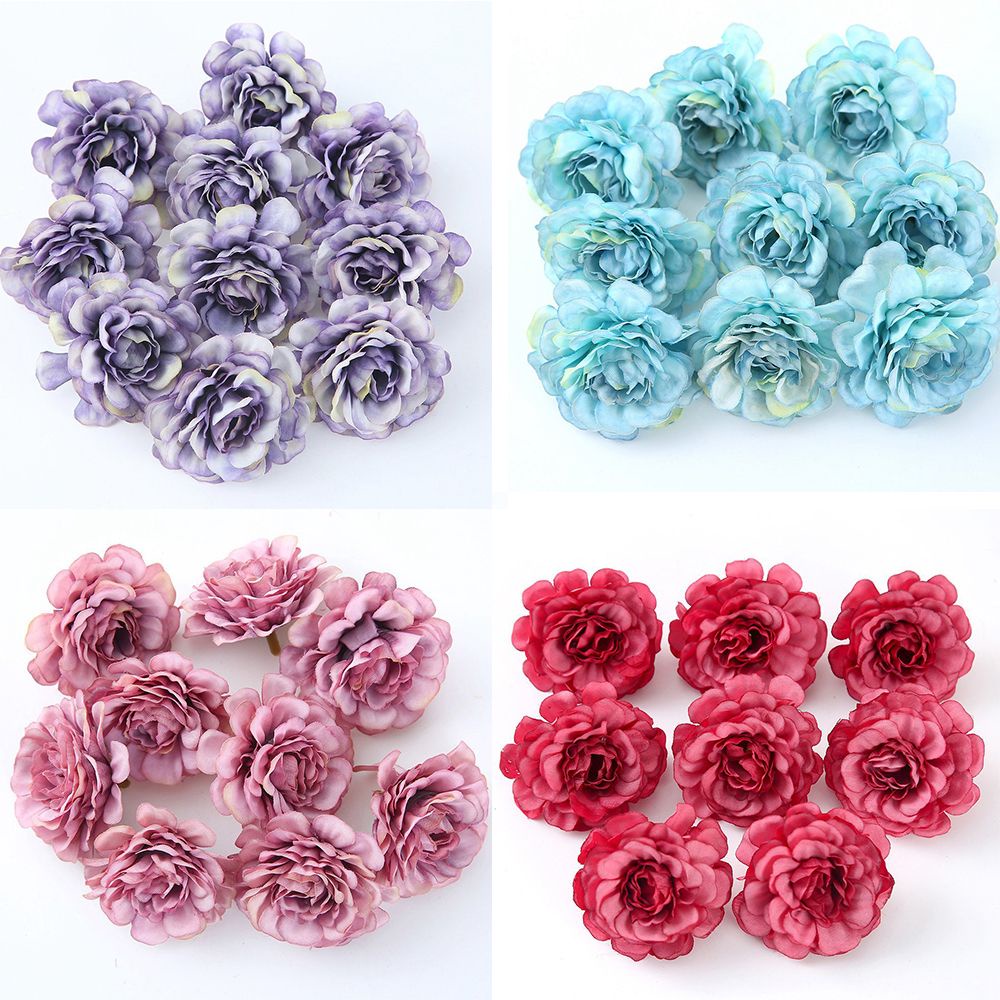 Set 10 Bông Hoa Mẫu Đơn Giả Dùng Trang Trí Đa Năng