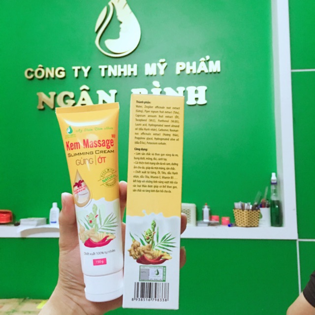 Combo 3 hộp kem tan mỡ ngân bình Tặng thước dây,Kem tan mỡ ngân bình chính hãng,kem masage mỡ