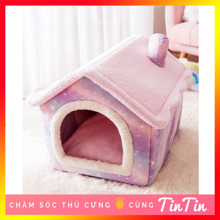 Nhà Đệm Cho Chó Mèo Thú Cưng Kiểu Nhà Chuồng  - Ổ Đệm Nằm Gấp Gọn Cho Chó Mèo #Tintin Pet Store