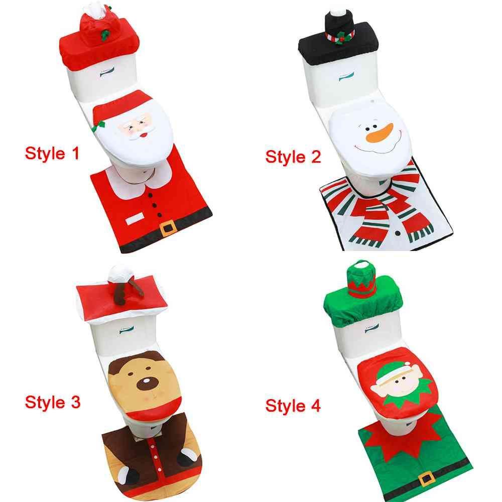 Vỏ Bọc Bệ Ngồi Toilet In Hình Ông Già Noel Trang Trí Giáng Sinh