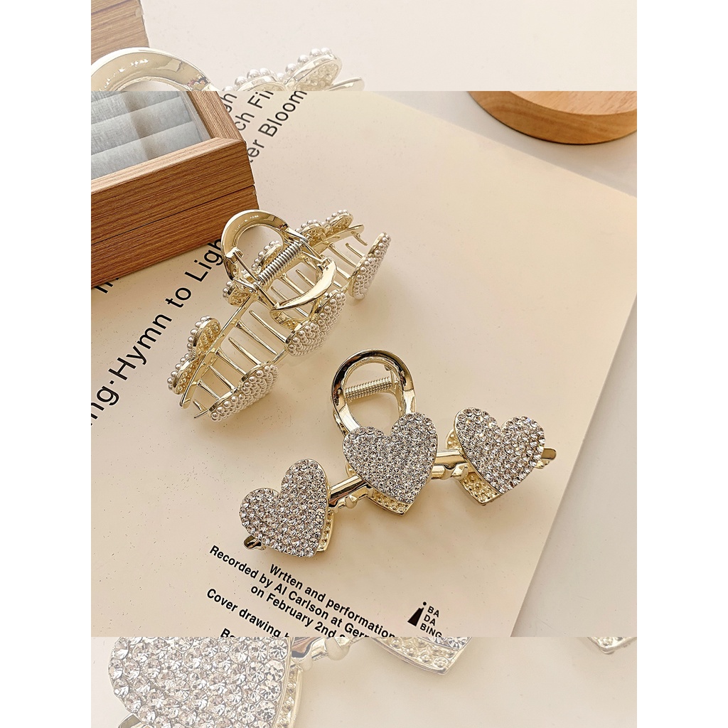 iF YOU Kẹp Tóc Hình Trái Tim Đính Đá Phong Cách Hàn Quốc Cho Nữ