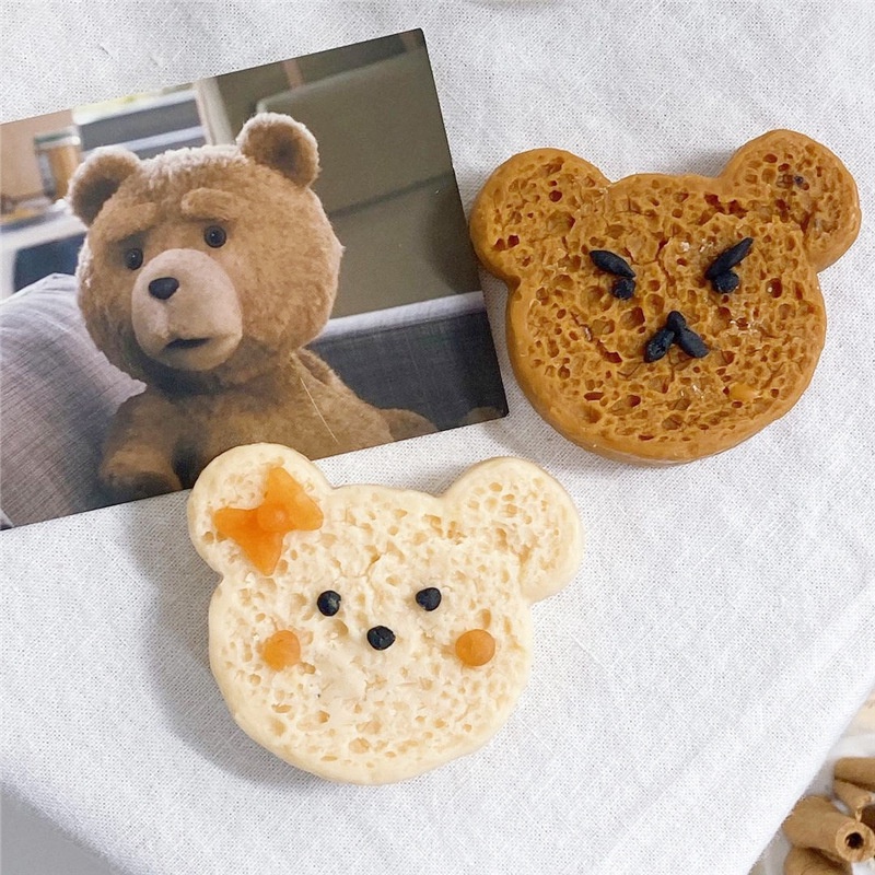 Khuôn Silicon Bánh Mỳ Sandwich Hình Gấu - Khuôn Làm Nến Thơm Handmade