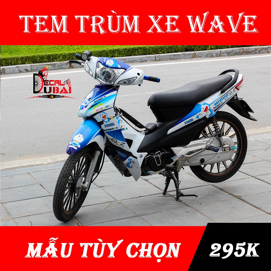 Tem Trùm Wave Doremon Xanh Trắng