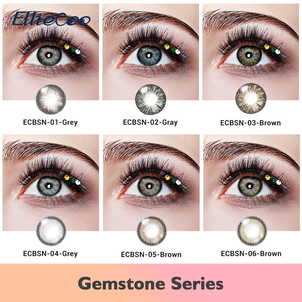 Kính Áp Tròng Elliecoo Mềm Series Gemstone 600 Độ 14.5mm Thay Sau 1 Năm