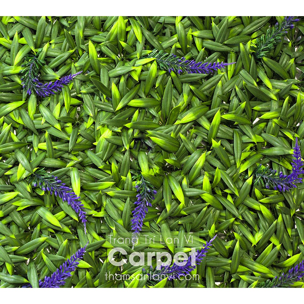 Cỏ nhân tạo treo tường, tấm cỏ nhựa oải hương trang trí không gian nhà cửa kích thước 50cm x 50cm