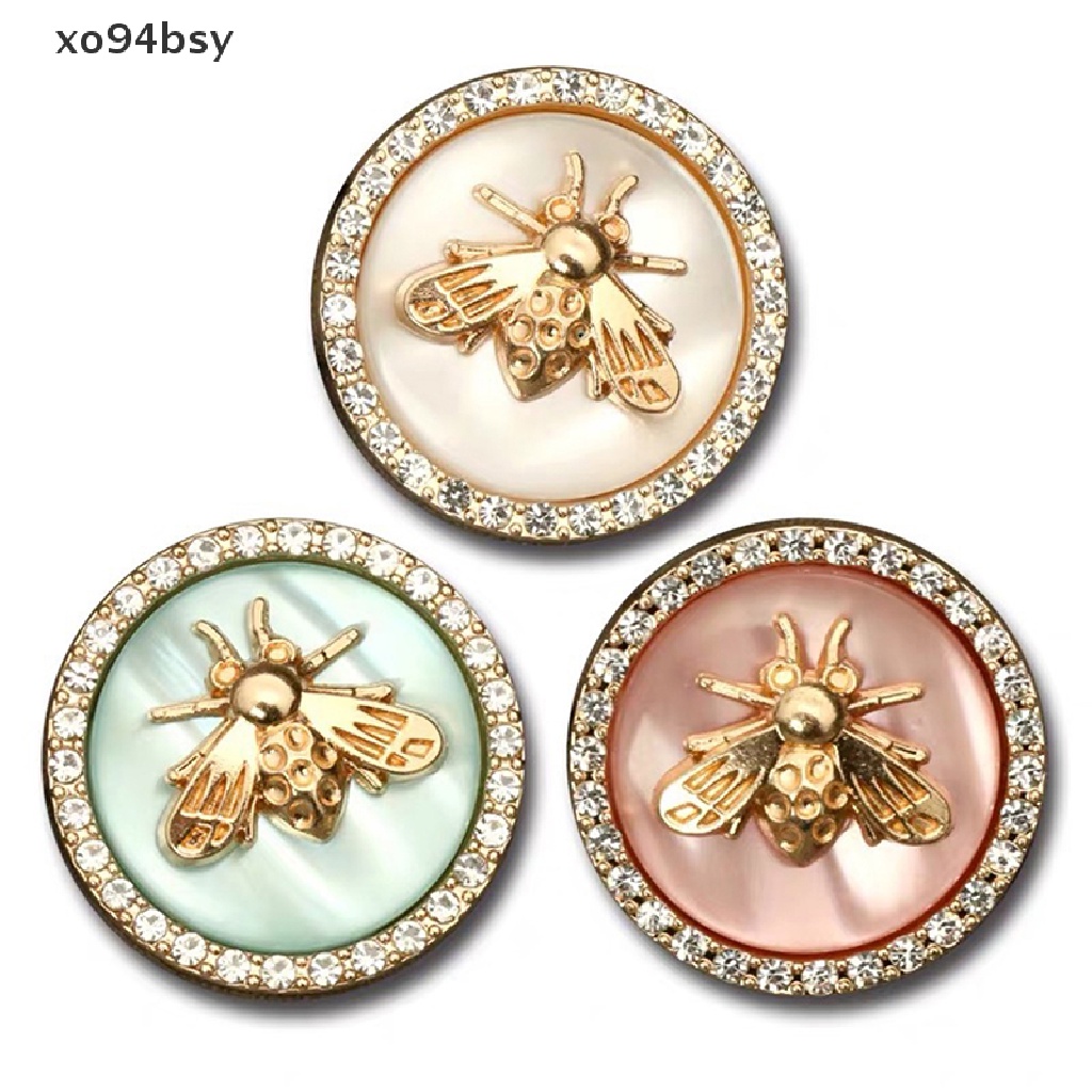 Set 6 Nút Áo Kim Loại xo94bsy Hình Hoa Và Ong Dành Cho Nữ