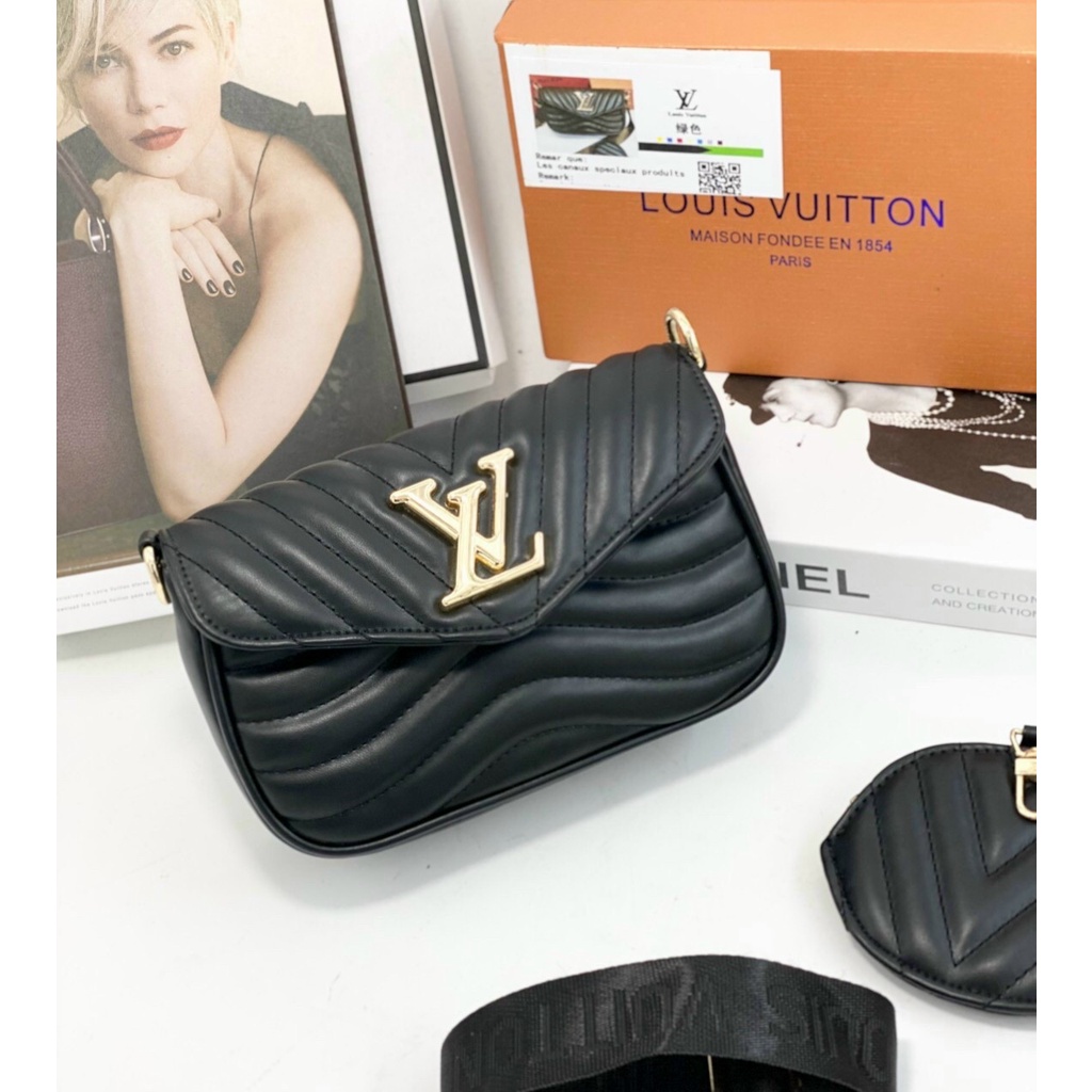 Túi đeo chéo LV kèm ví nhiều màu