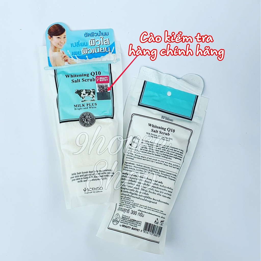 01 Gói Muối Tắm Tẩy Tế Bào Trắng Da Scentio Milk Plus Whitening Q10 Thái Lan 300gram