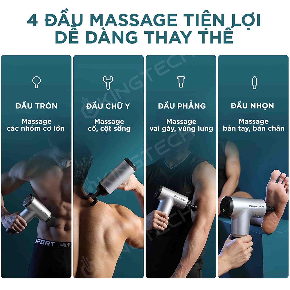 Súng massage cầm tay Xtop 6 cấp độ, Máy massage giảm nhức mỏi vai gáy lưng giãn cơ hiệu quả S01