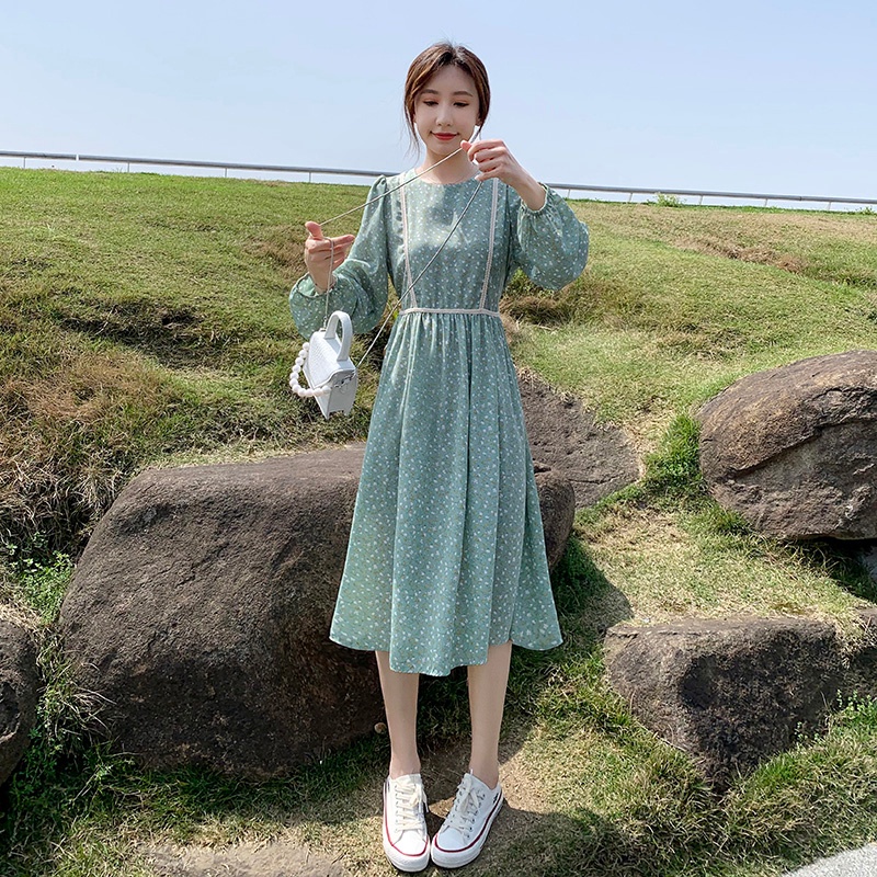 ZHELIHANGFEI Đầm Dáng Ôm In Hoa Phong Cách Cổ Điển Thời Trang Xinh Xắn Cho Nữ