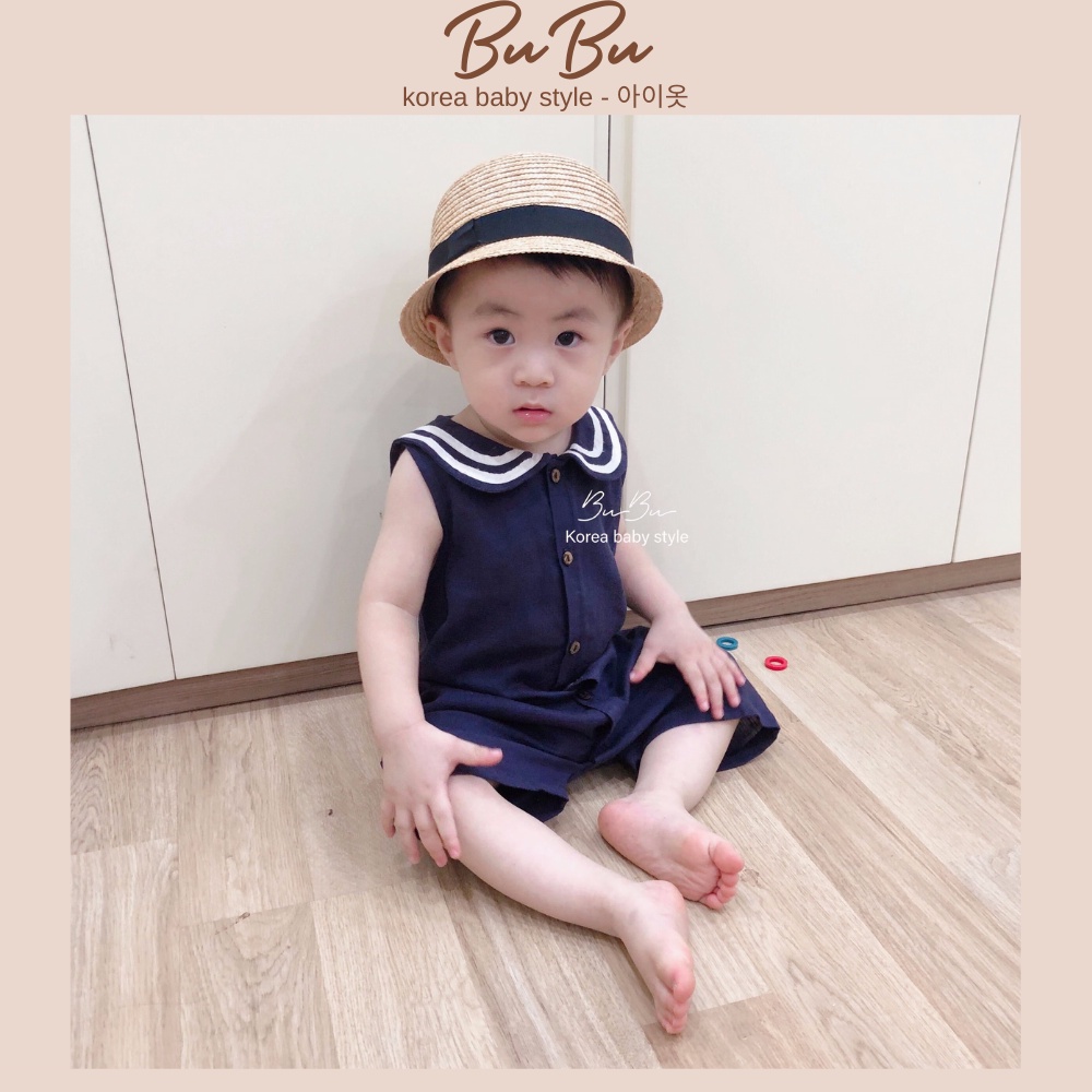 Set Body Liền Thân Thuỷ Thủ Cho Bé - Chất Muslin Thấm Hút Tốt ❤️ Hàng Thiết Kế BuBu