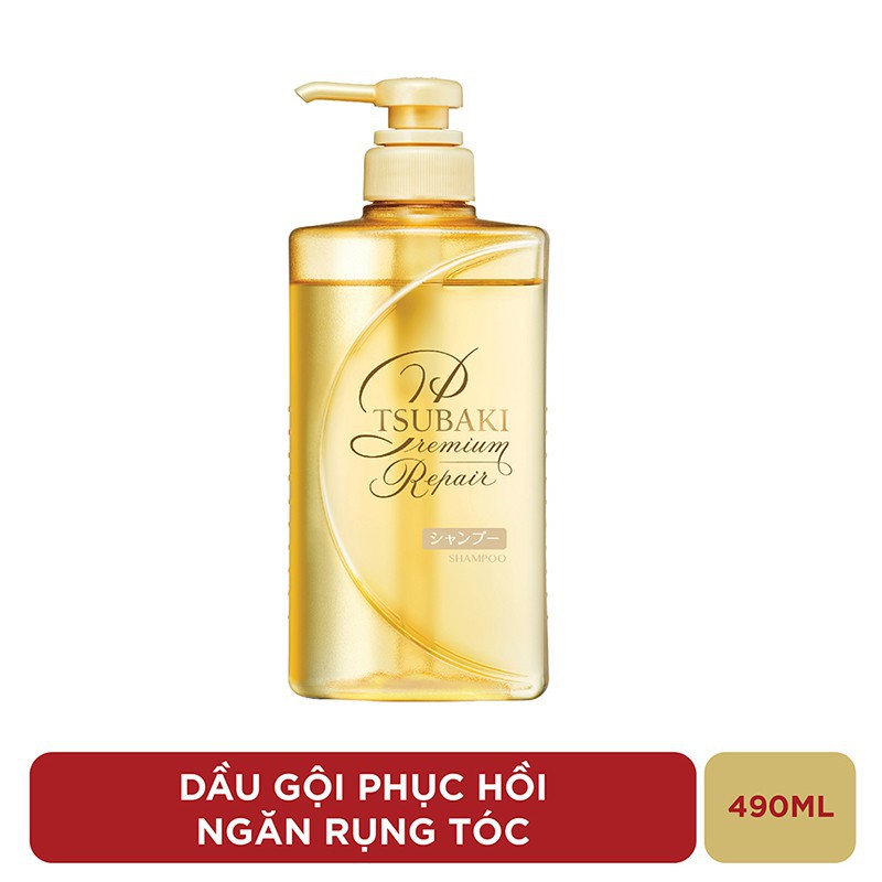 Dầu gội Phục hồi ngăn rụng tóc Premium Repair Tsubaki 490ml/chai