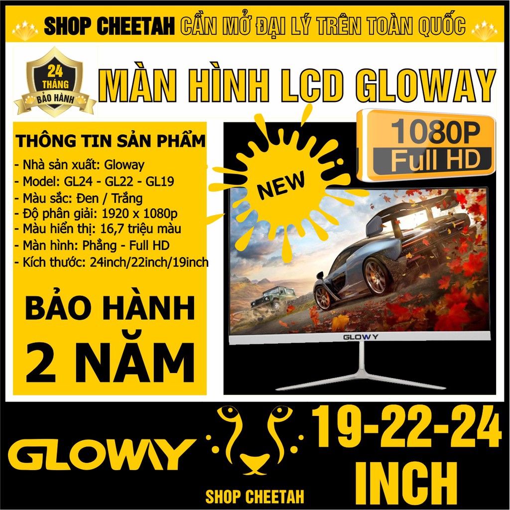 Màn hình LCD Full HD 1920 x 1080P – Chính hãng Gloway – Bảo hành 12 tháng