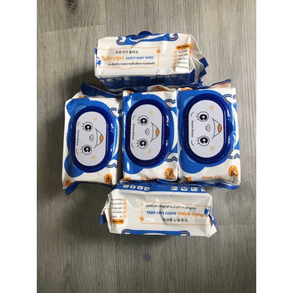 Khăn Ướt Cao Cấp Baby wipes Không Mùi 125 tờ