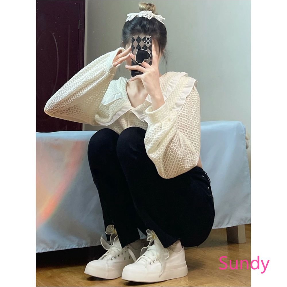 Quần Dài Lưng Cao Ống Rộng Xẻ Tà Màu Trơn Thời Trang Xuân Thu Cho Bé Gái