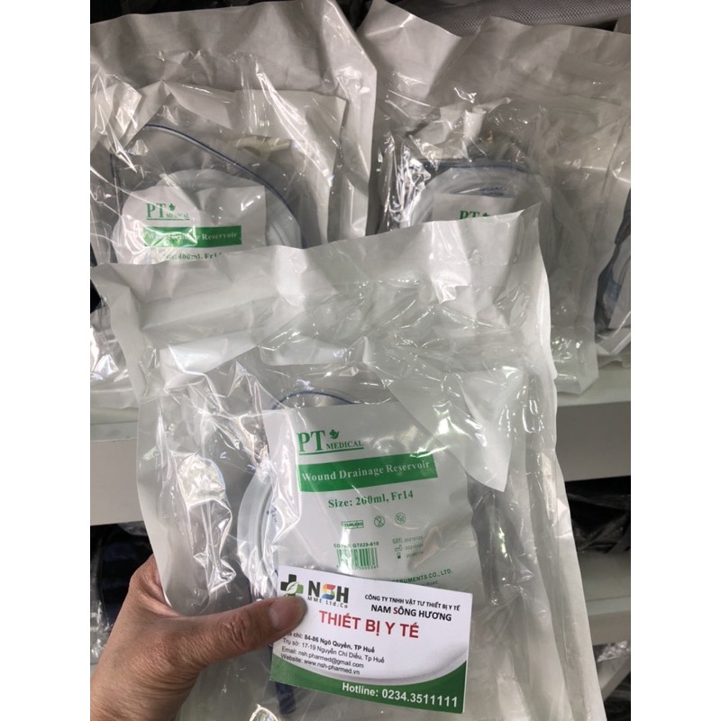Bộ Bình dẫn lưu hút dịch vết thương 4 lò so Bình hút áp lực âm vết thương Wound Spring Drainage System 14fr 200ml 400ml