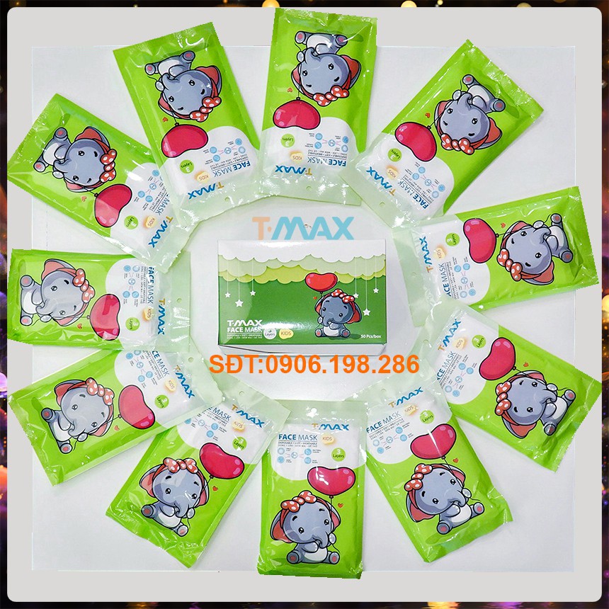 Khẩu Trang Y Tế 💖HÀNG XUẤT KHẨU💖 Hộp 50 Chiếc Khẩu Trang Y Tế Trẻ Em T.MAX Giấy Kháng Khuẩn