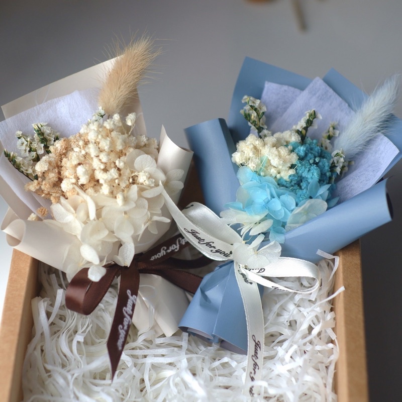 Bó hoa khô mini size 14-16cm làm quà tặng trang trí hộp quà decor chụp ảnh sản phẩm handmade by Mihalen