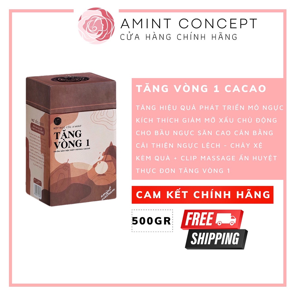 TĂNG VÒNG 1 CACAO AMINT - kèm quà xinh - clip massage - thực đơn