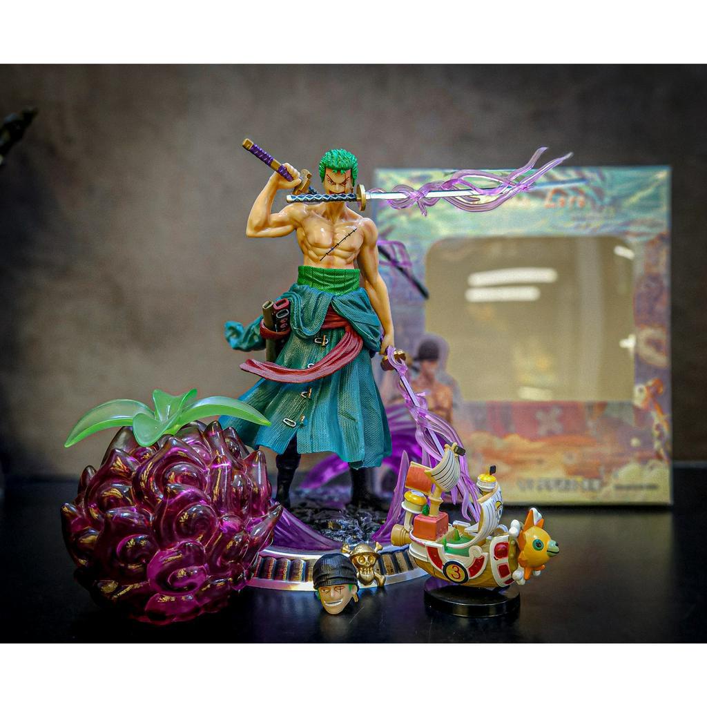 Mô hình Roronoa Zoro bản nhỏ 22cm có 2 đầu thay nhân vật One Piece Đảo Hải Tặc