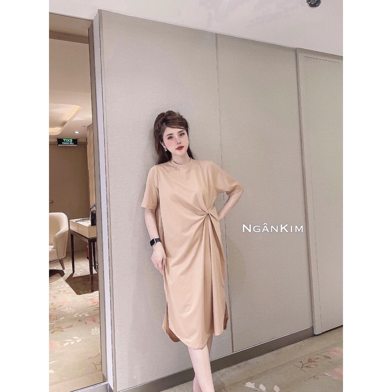 Váy xoắn eo cotton cao cấp